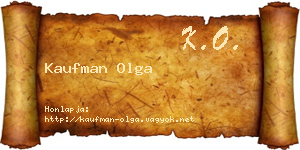 Kaufman Olga névjegykártya
