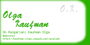 olga kaufman business card